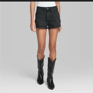 Wild Fable Black Jean Shorts with High Waist and Fitted Style
